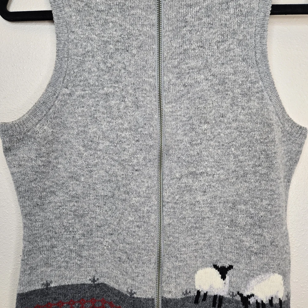 Woolrich Heather Gray Zip-Up Vest 100% Lamb's Wool - Picture 9 of 15